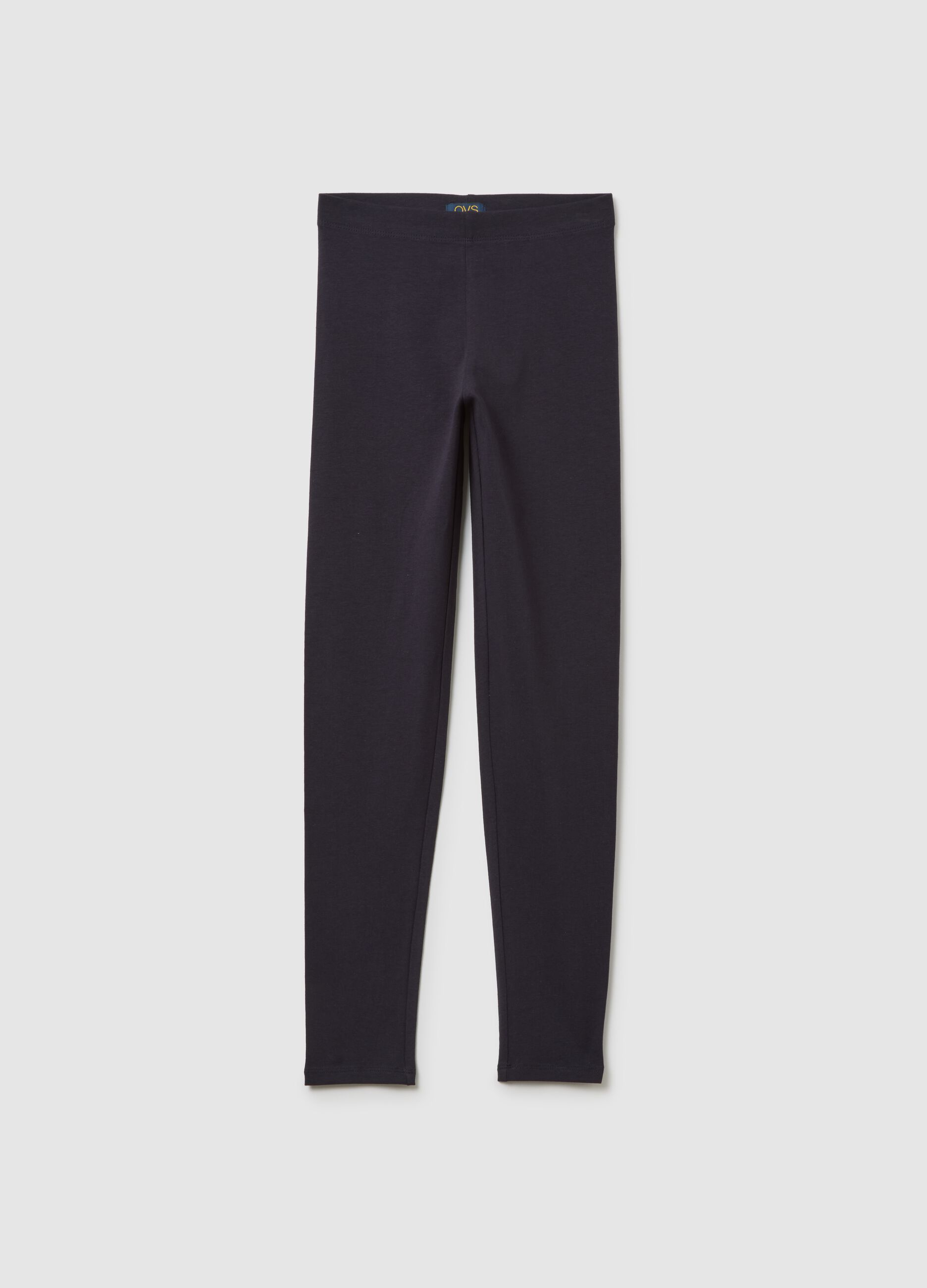 Girls' Skinny Fit Blue Cotton Leggings