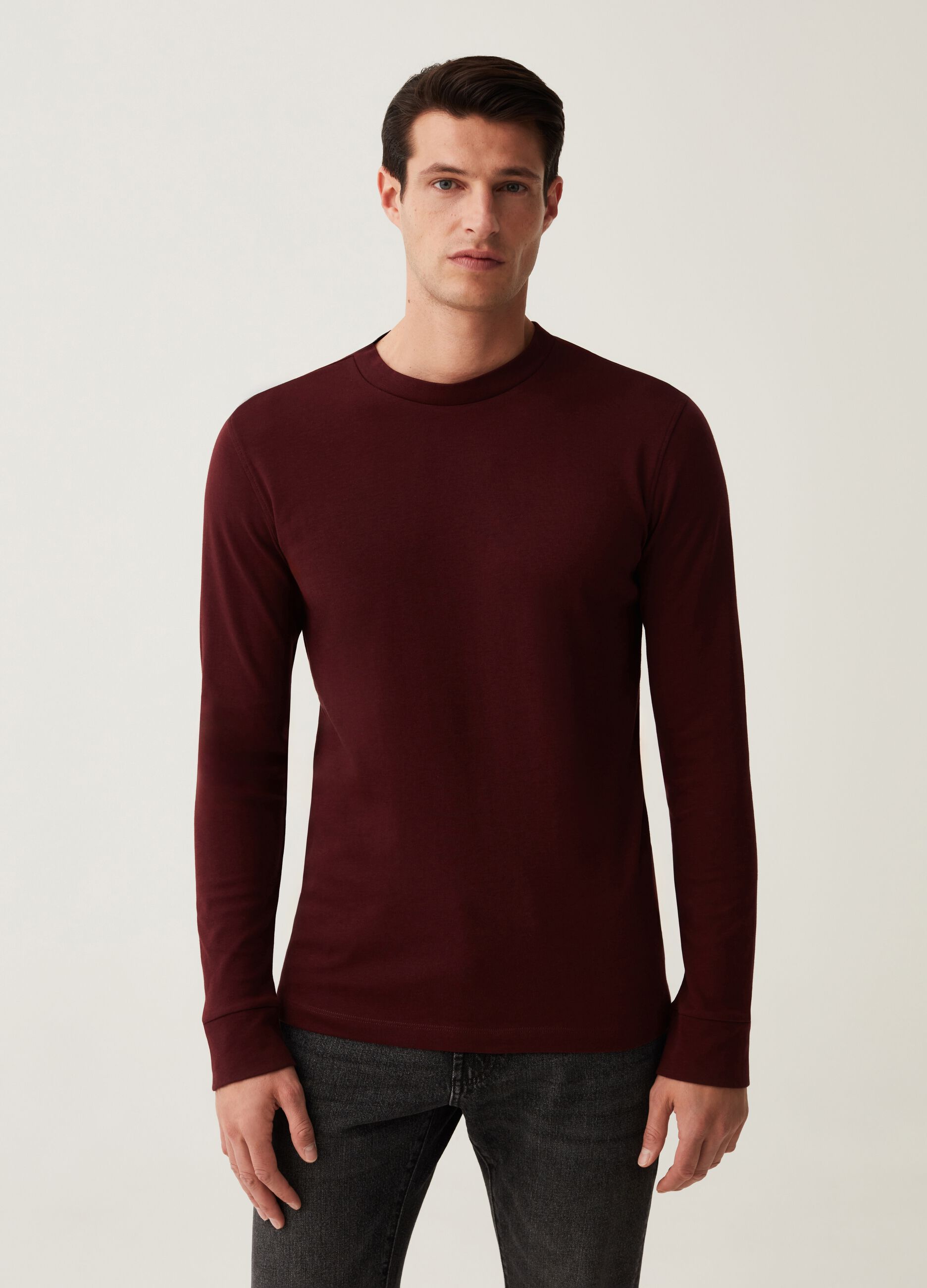 T-shirt a maniche lunghe scollo rotondo_1