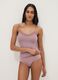 Pink slim fit stretchy viscose camisole with lace_0