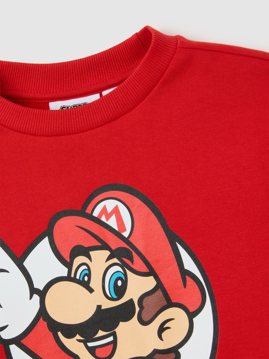 Children's pure cotton red sweatshirt with Super Mario print_2