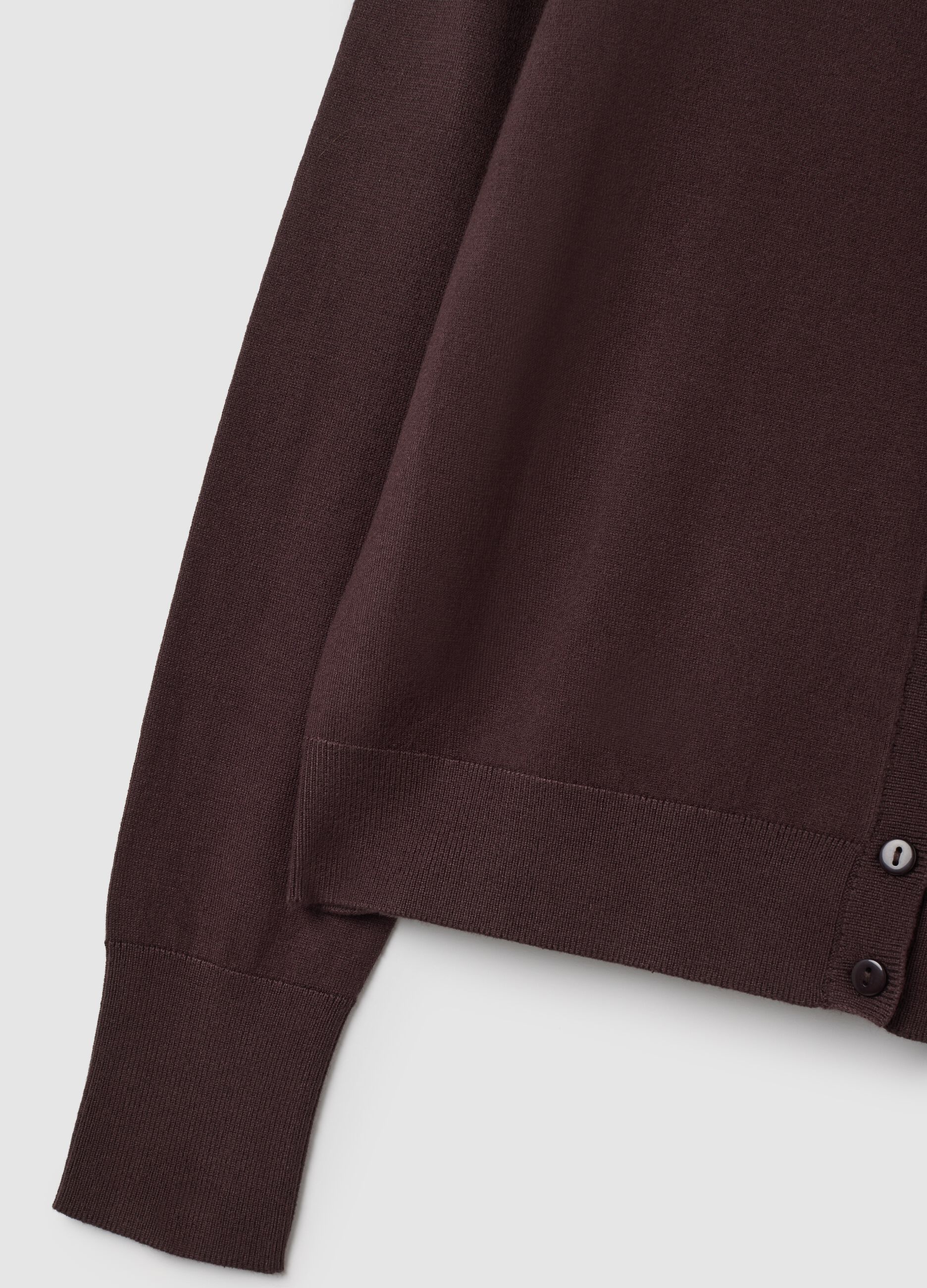 Brown viscose blend cardigan regular fit