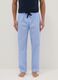 Light Blue Classic Fit Pajama Trousers in Pure Cotton_1