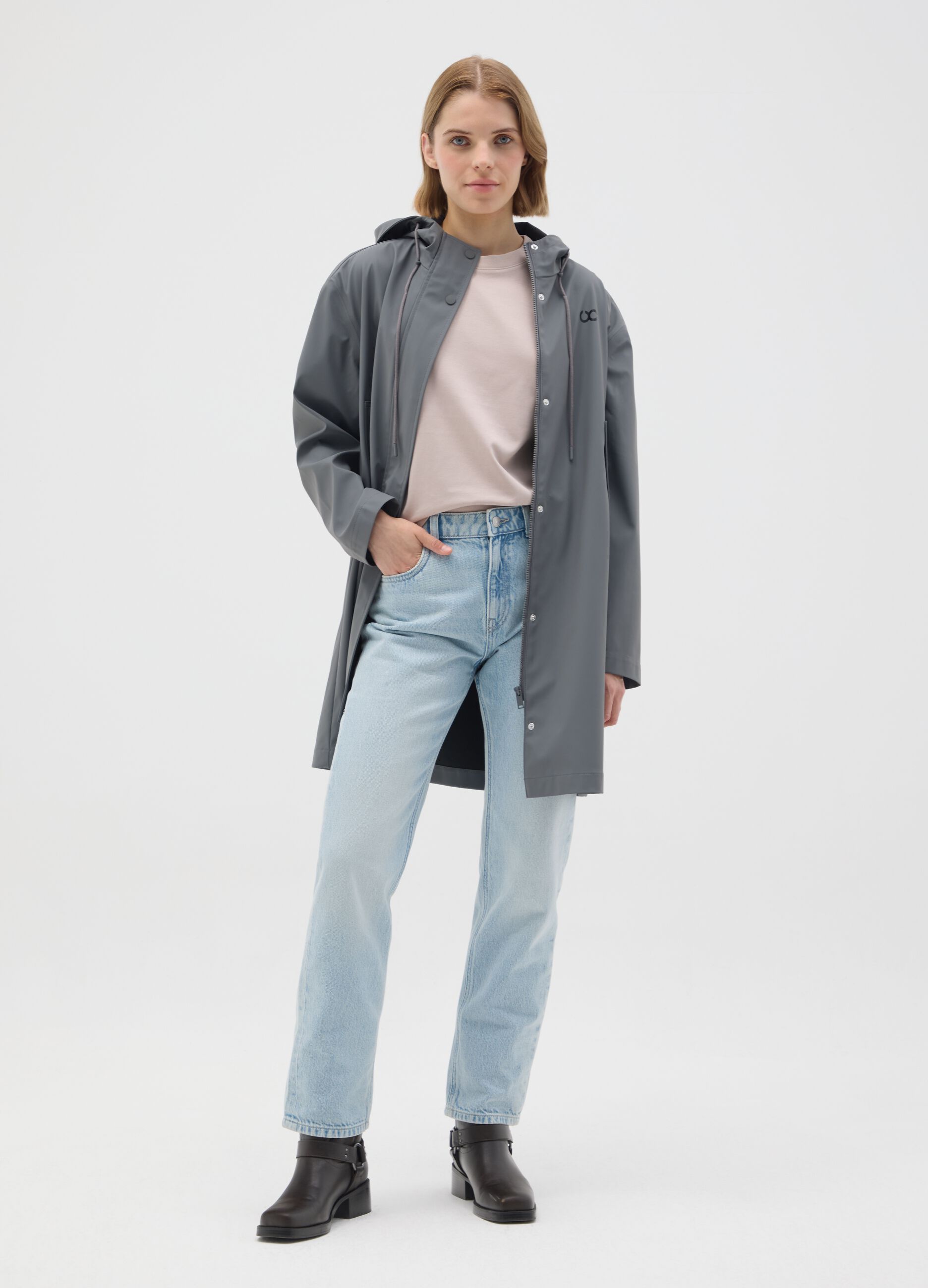 Grey Regular Fit Jacket