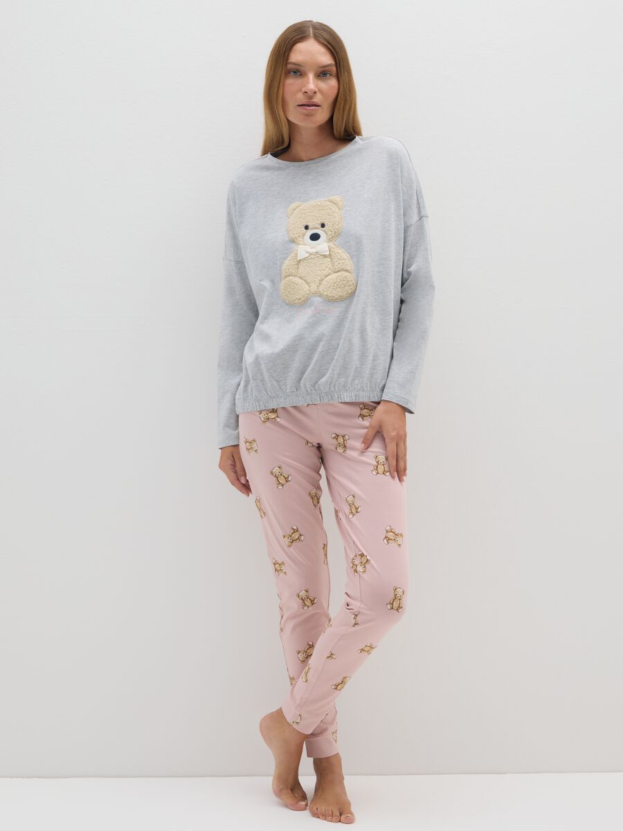 Pigiama in cotone multicolor regular fit con stampa_0