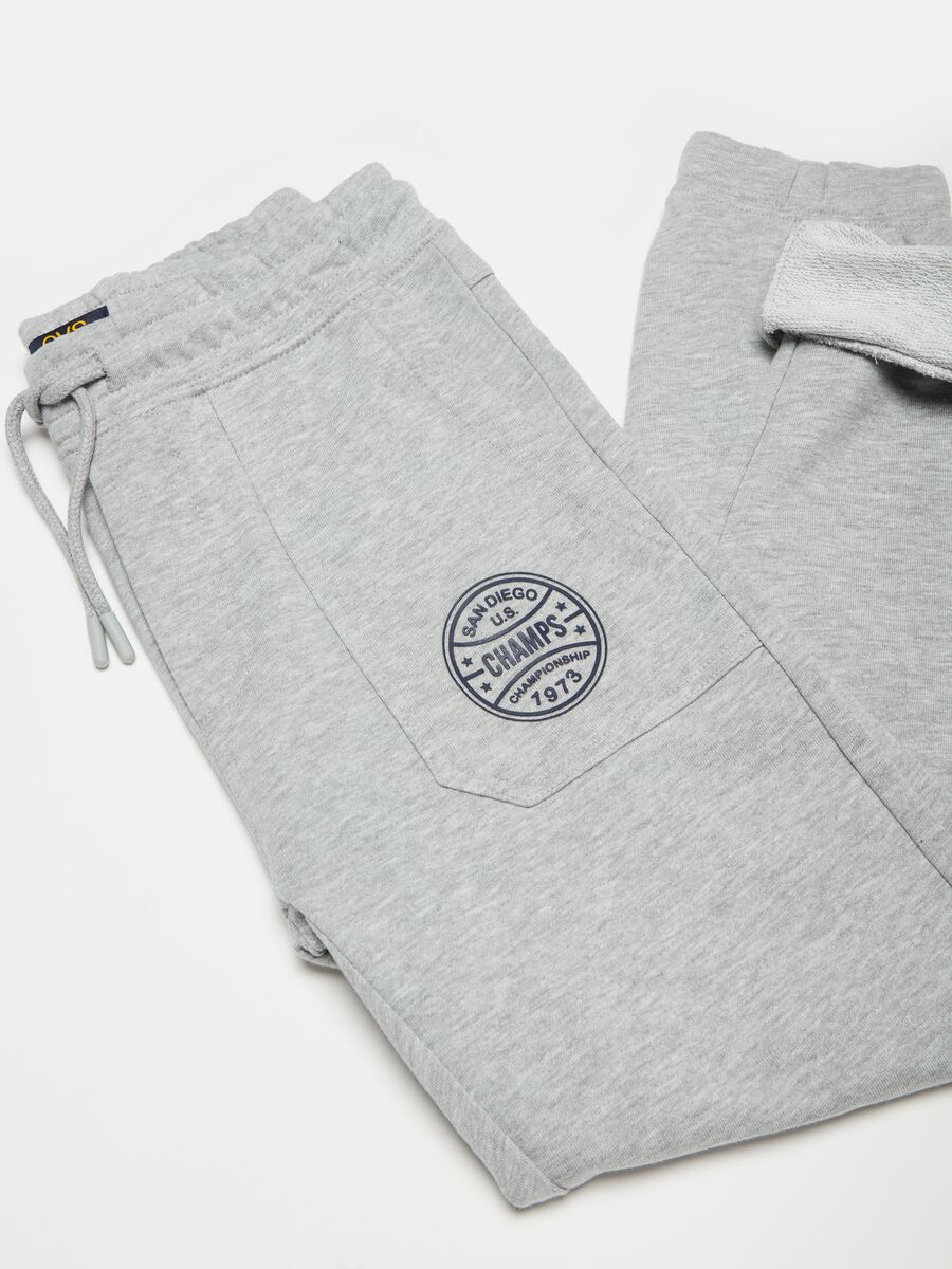 Fleece joggers with drawstring and print_2