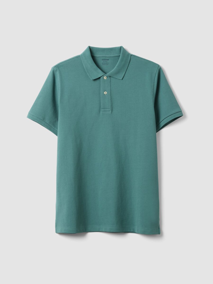 Regular fit short sleeve green pure cotton polo_4