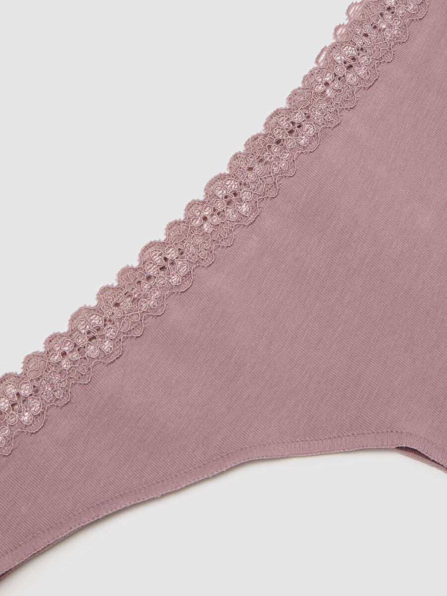 Slip alla brasiliana in cotone elasticizzato rosa regular fit_1
