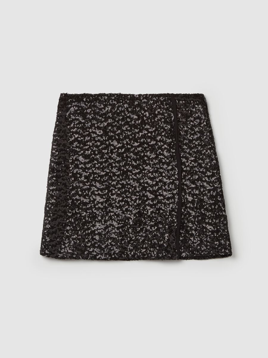Wraparound miniskirt with sequins_4