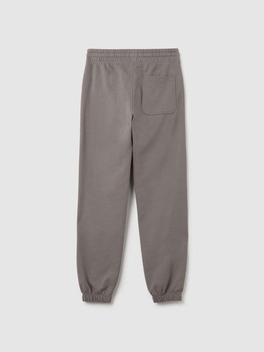 Boys' grey regular fit jogger trousers in pure cotton_4