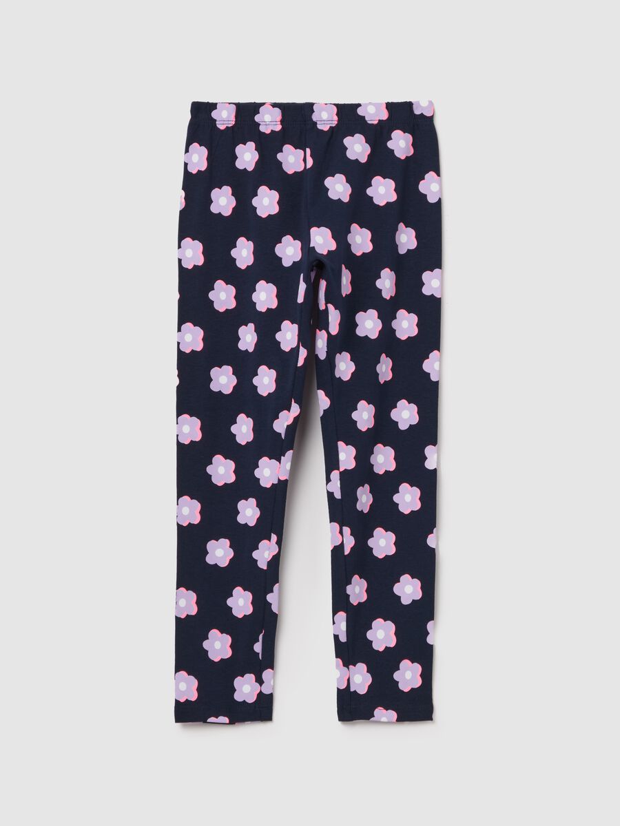 Printed stretch cotton leggings_0