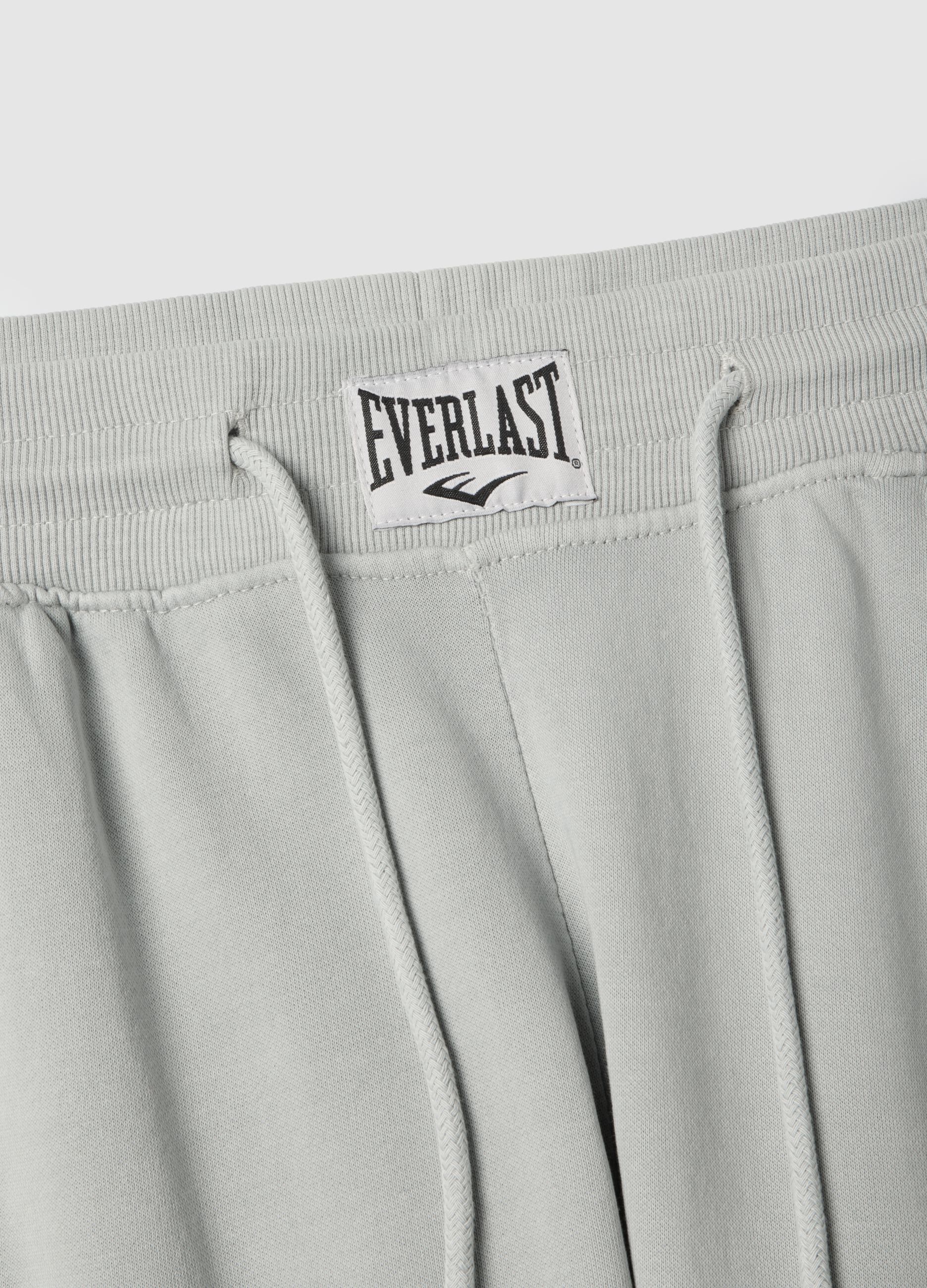 Grey cotton blend jogger trousers regular fit with Everlast logo