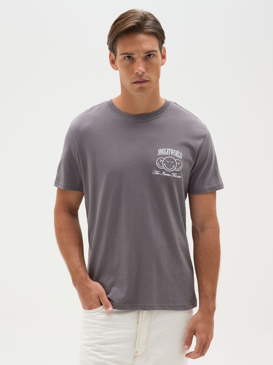 Men's grey cotton T-shirt, regular fit_0