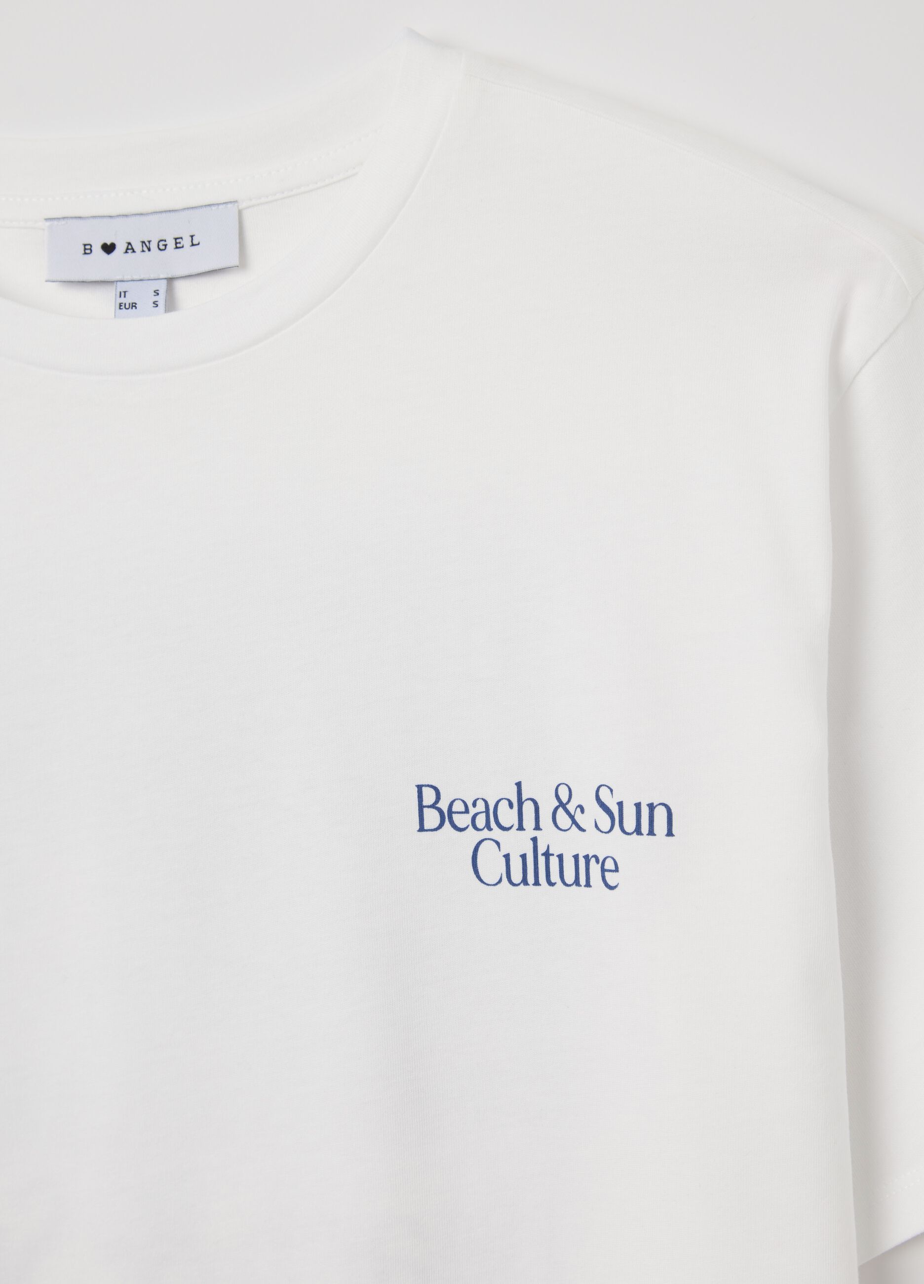 White cotton T-shirt with city print
