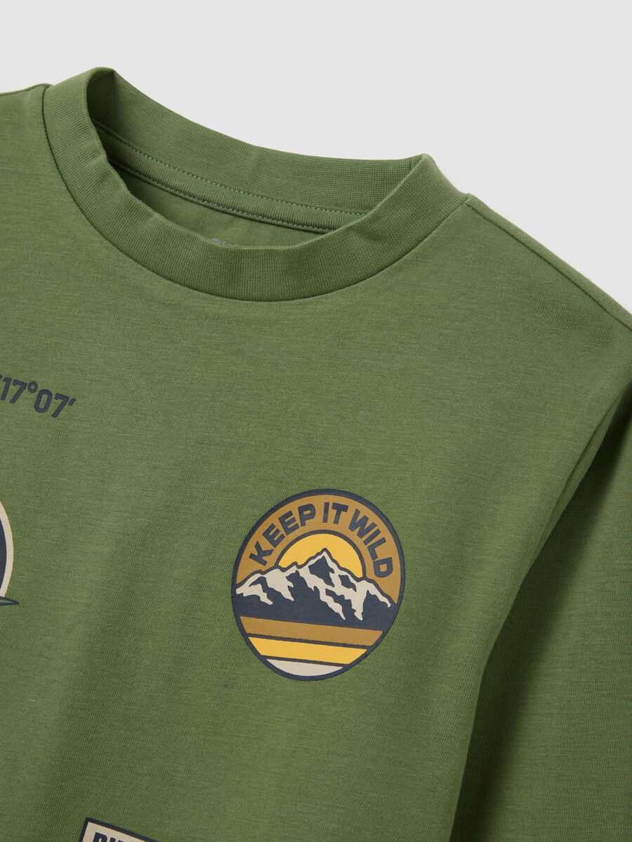 Maglia da bambino in cotone elasticizzato verde regular fit_2