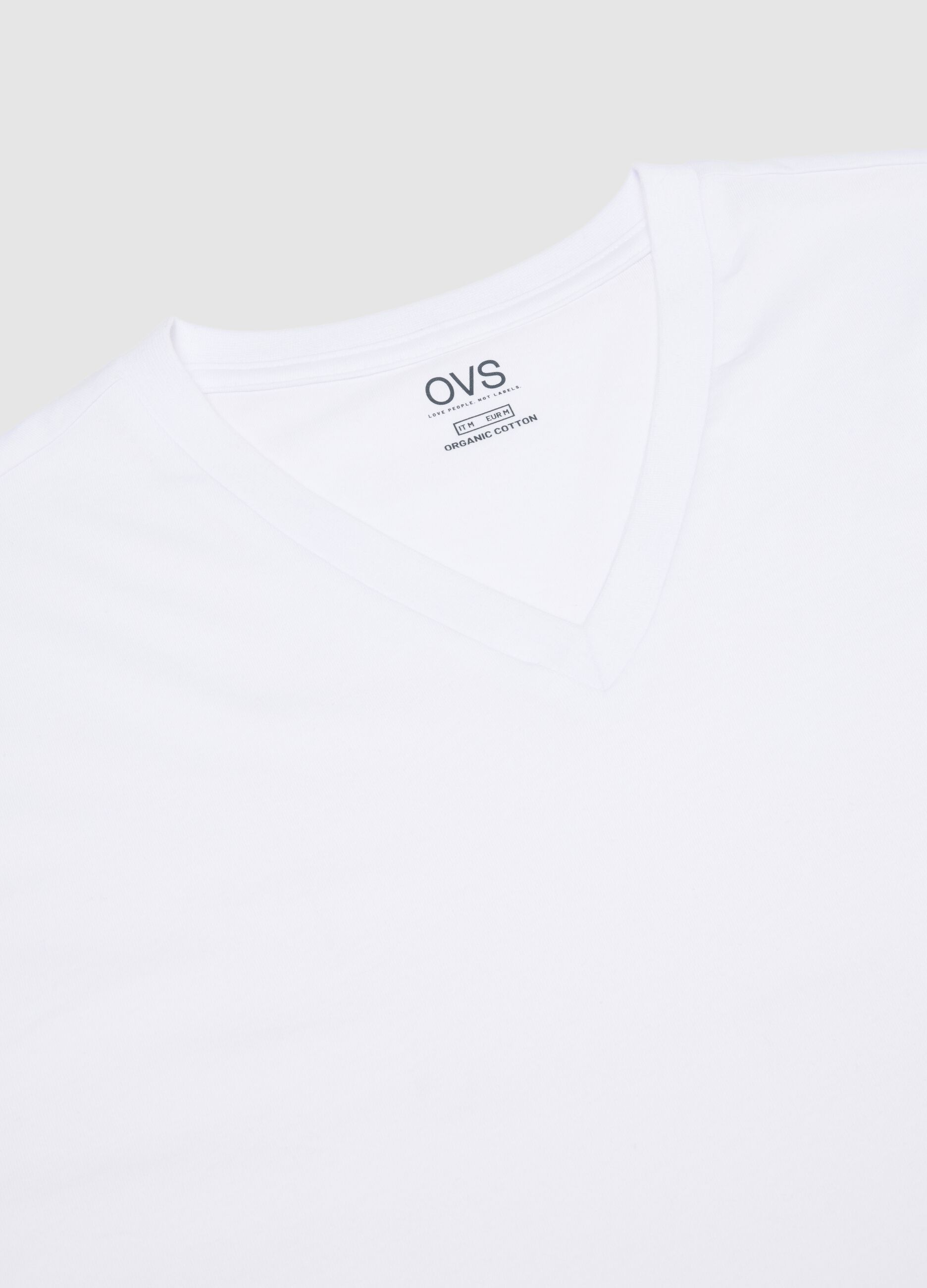 Set of 3 men's white cotton regular fit t-shirts