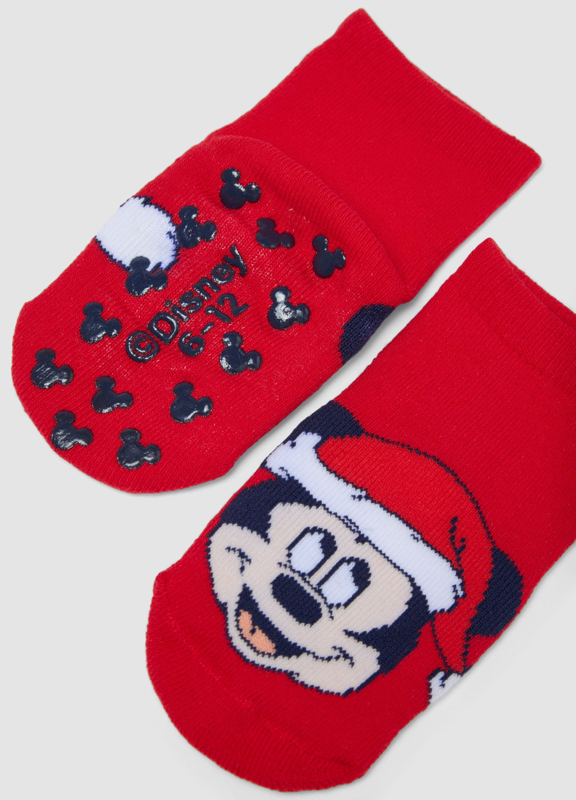 Bipack calze corte antiscivolo in cotone organico elasticizzato Mickey & Friends