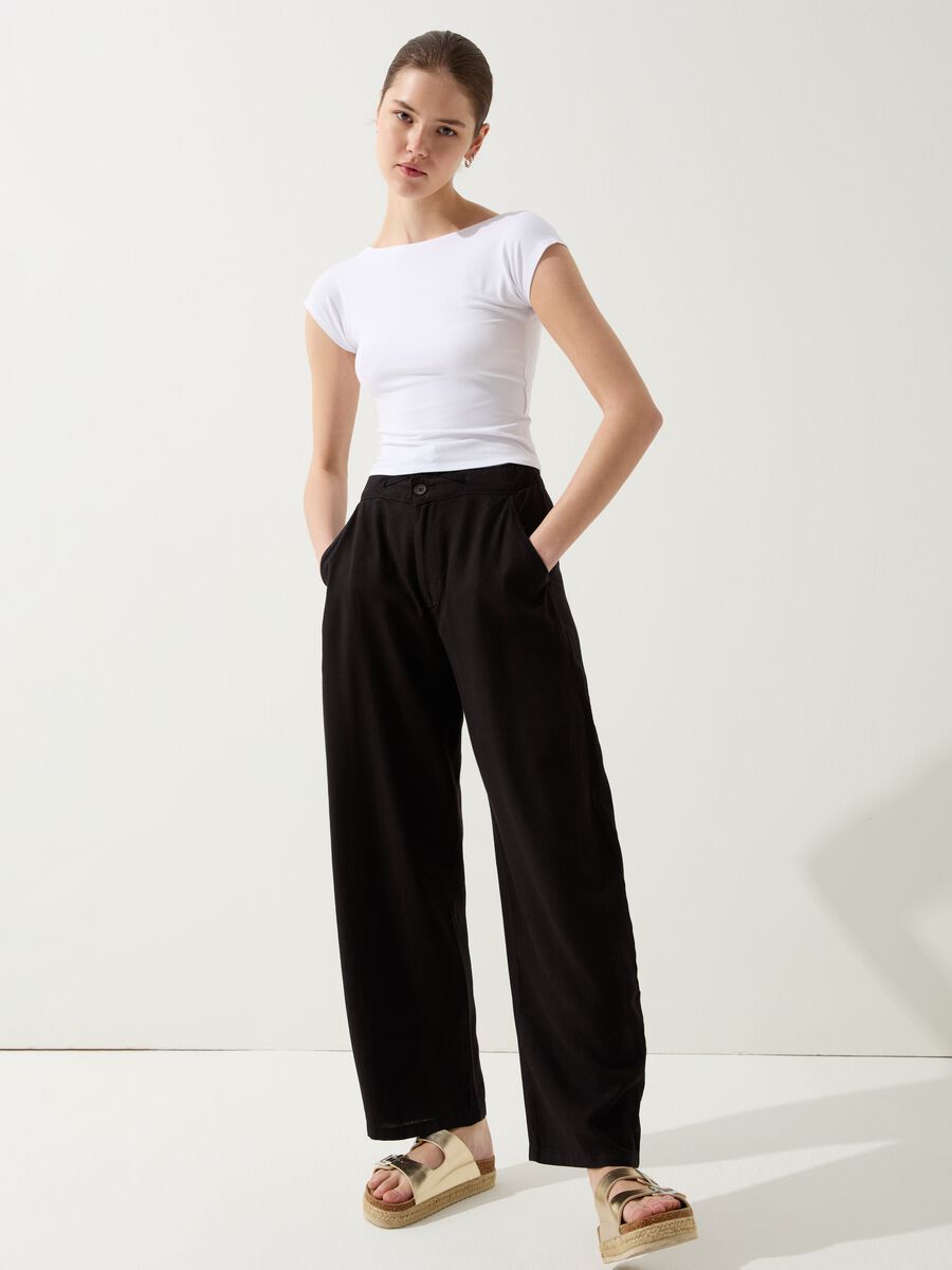 Balloon-fit trousers with drawstring_0