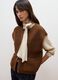 Gilet arancione in misto lana con bottoni_0