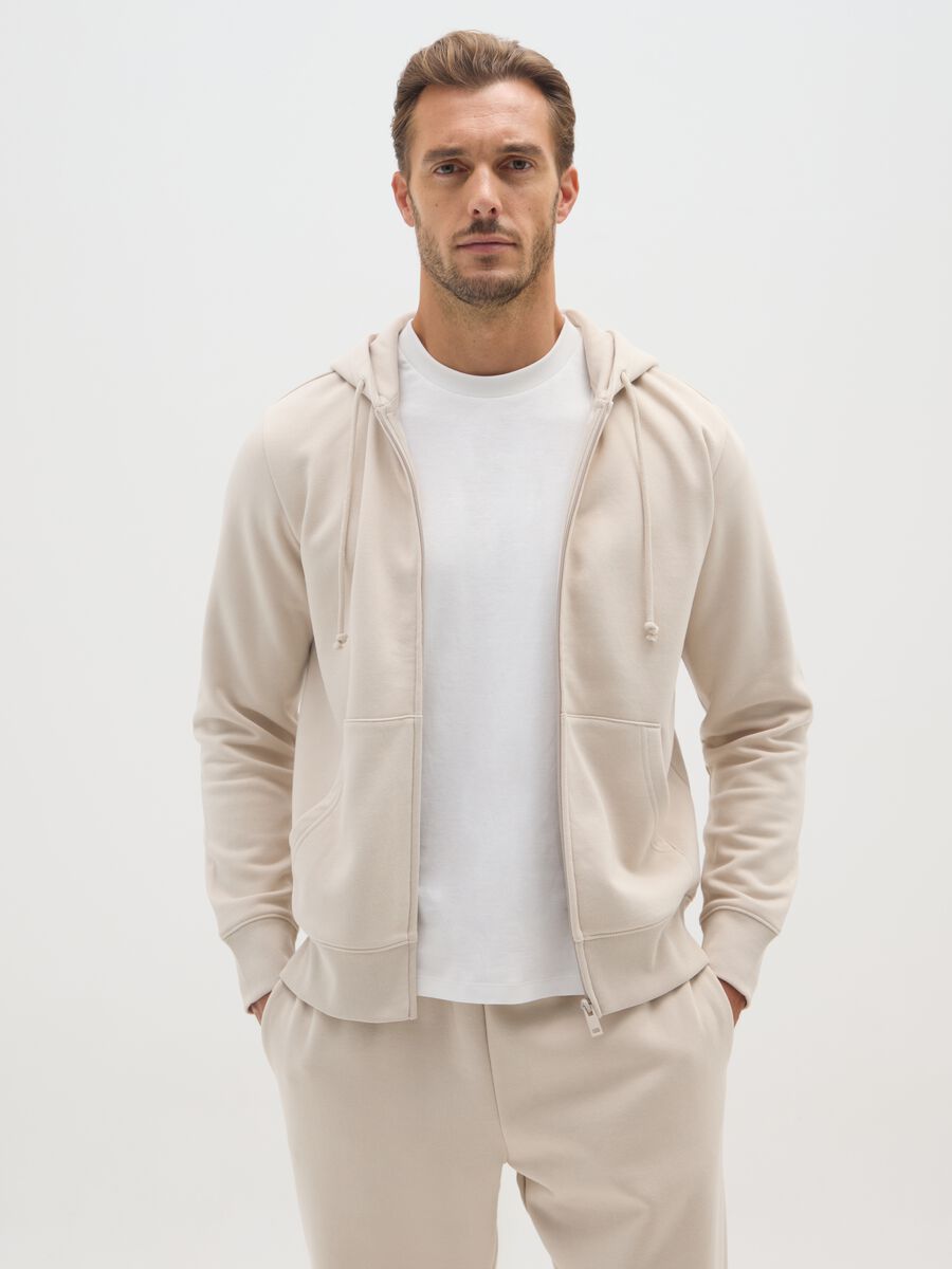 Felpa in misto cotone beige regular fit_0