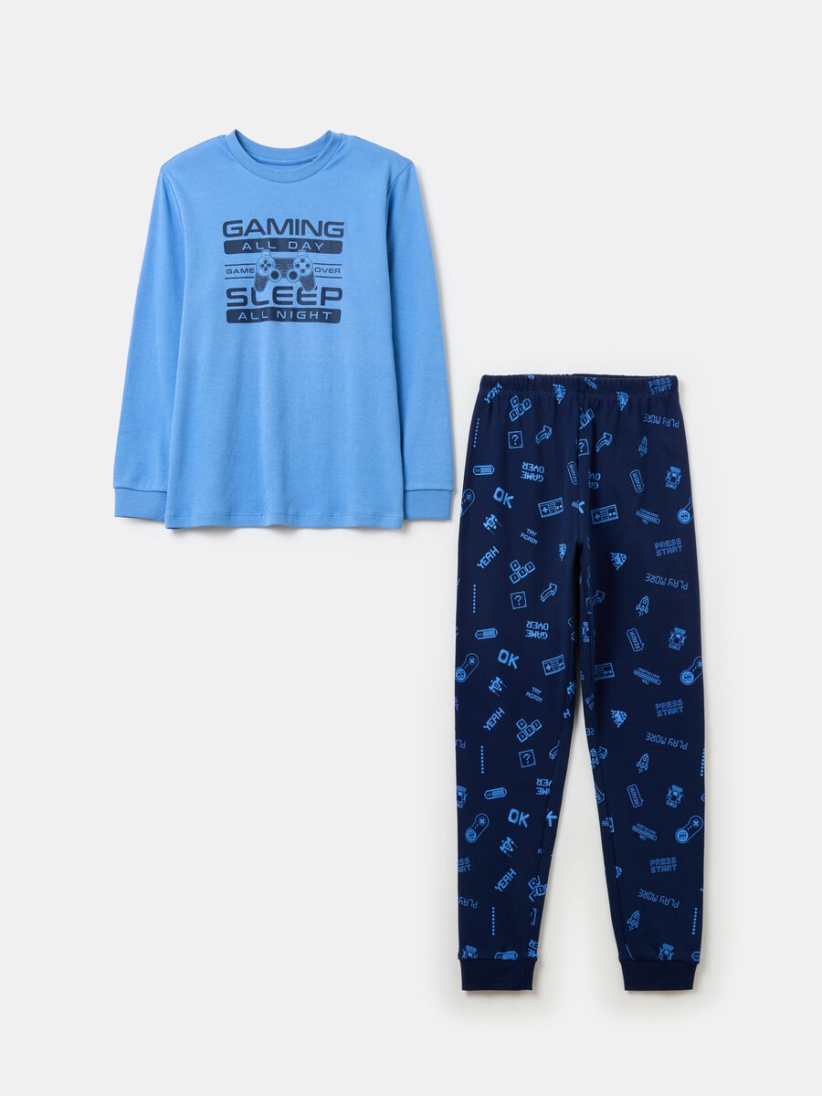 Cotton pyjamas with gaming print_0