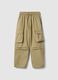Beige cargo trousers in pure cotton regular fit for boys_3