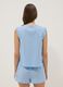 Sleeveless sky-blue pure cotton V-neck top, regular fit_3