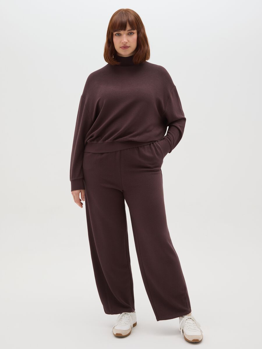 Pantaloni marroni wide leg_0