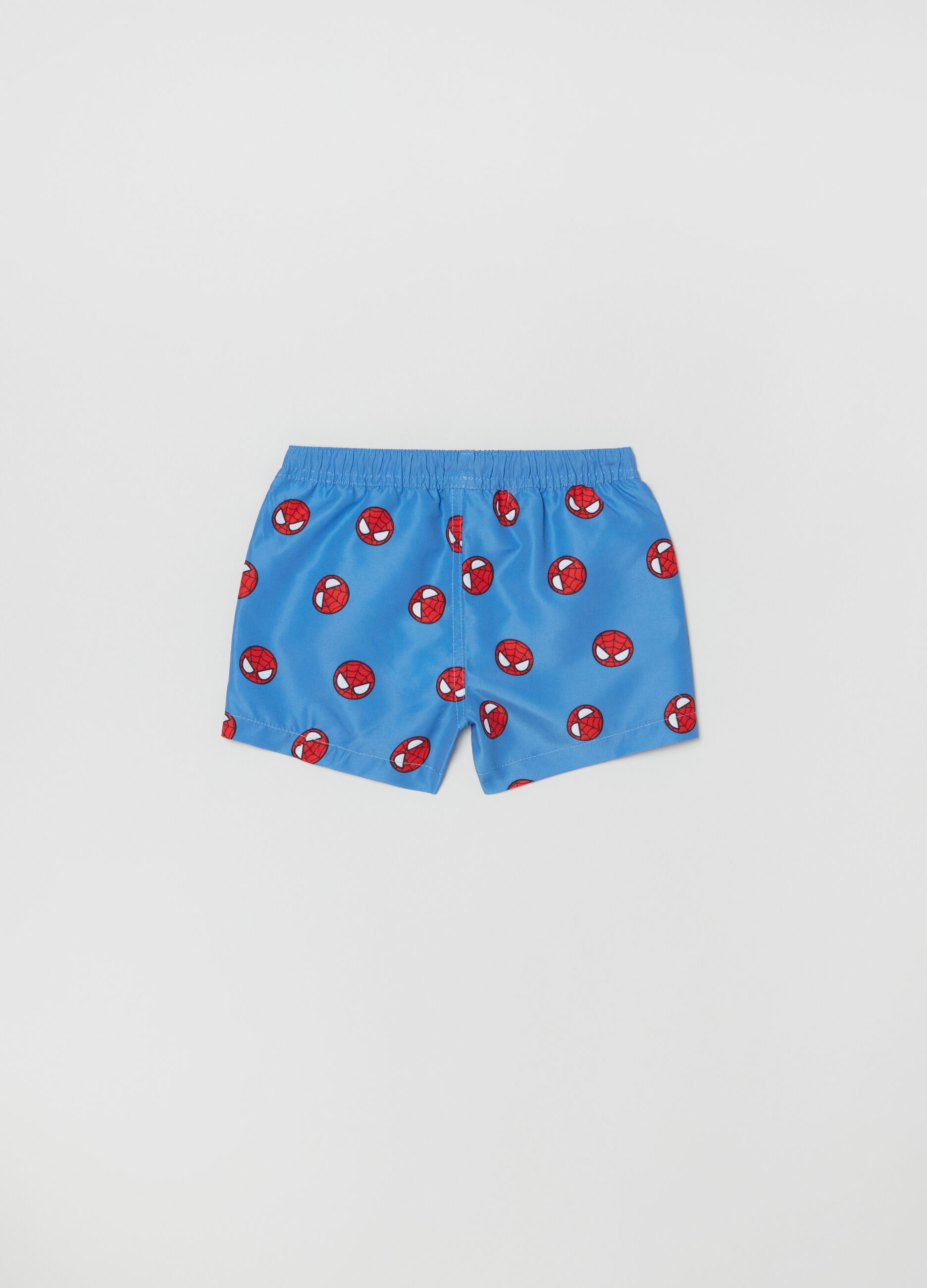 Swimming trunks with drawstring and Spider-Man print