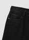 Black denim barrel jeans in pure cotton_1