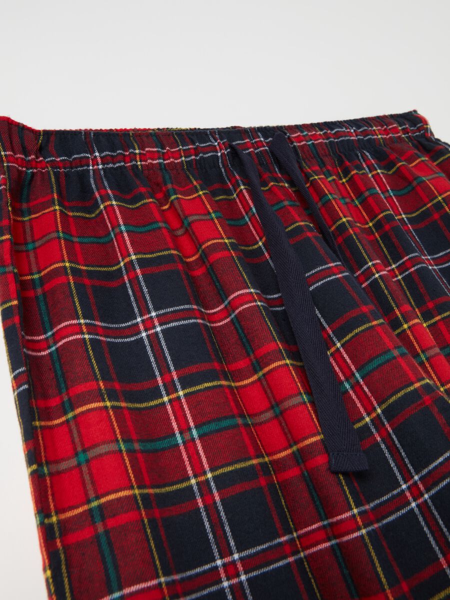 Pyjama trousers in flannel with tartan pattern_5