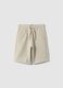 Beige pure cotton shorts for kids regular fit_0