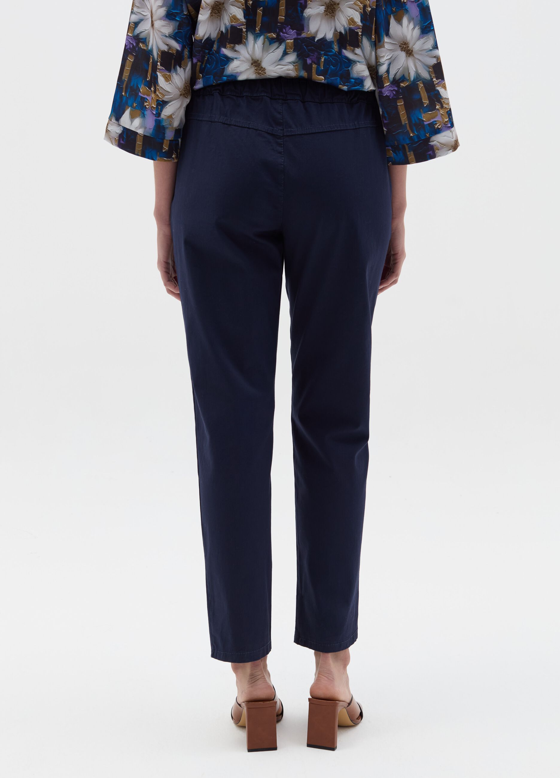 Stretch cotton jogger trousers