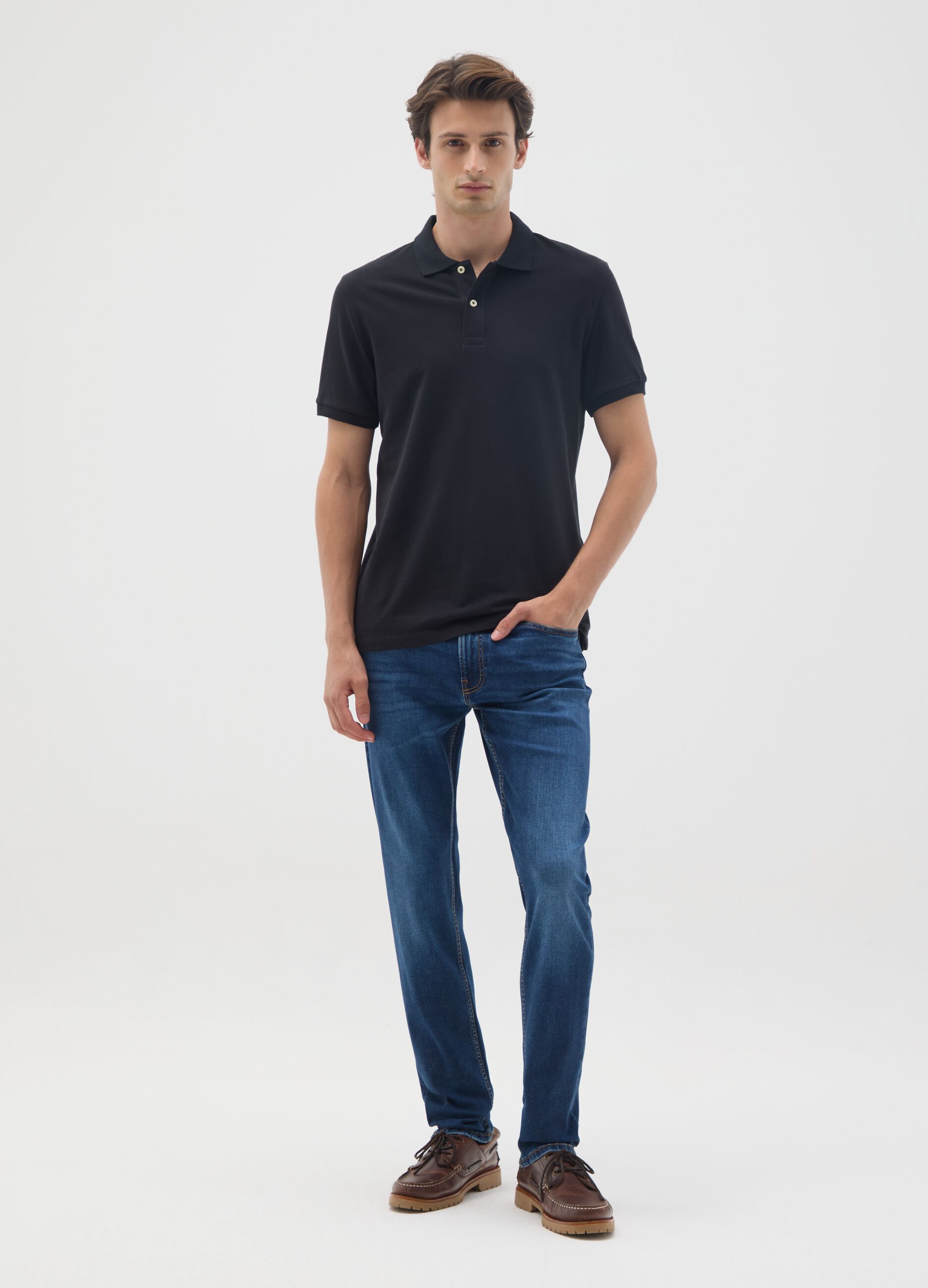Blue skinny stretch cotton jeans