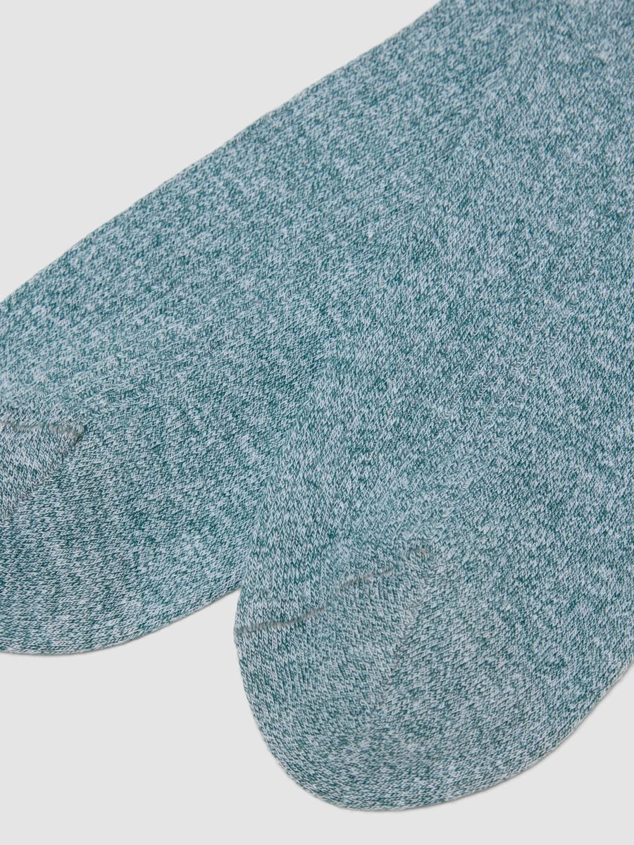 Calze verdi lunghe in misto in cotone e lino elasticizzato_1
