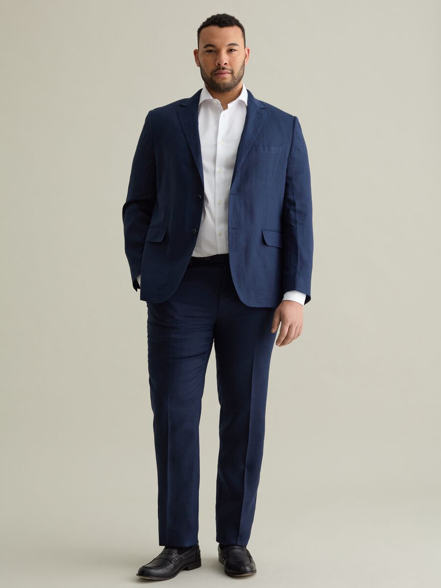 Oversized chino trousers in linen_0