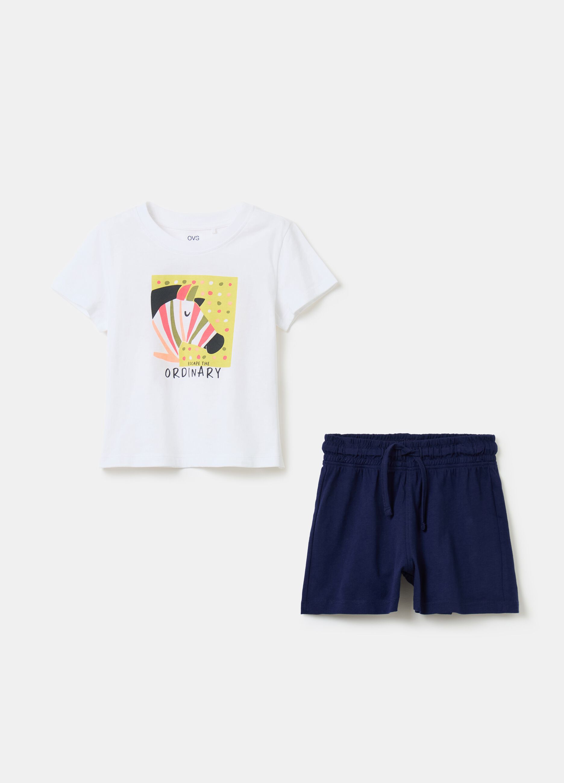T-shirt and shorts set with print
