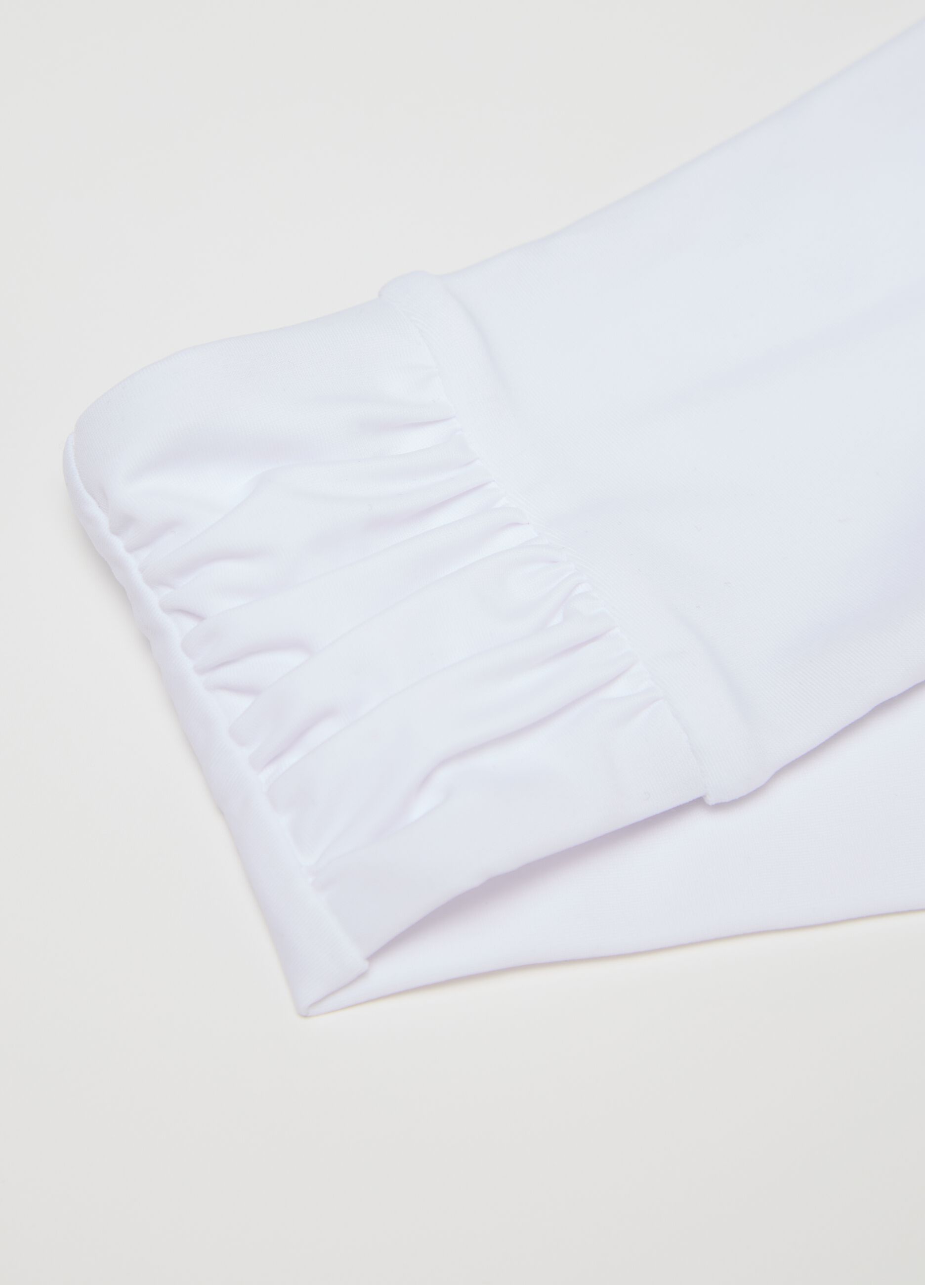 White bikini French knickers with gathering