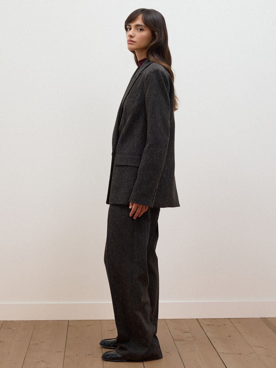 Brown wool and viscose-blend blazer_0