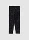 Girls' black stretchy cotton skinny leggings_1
