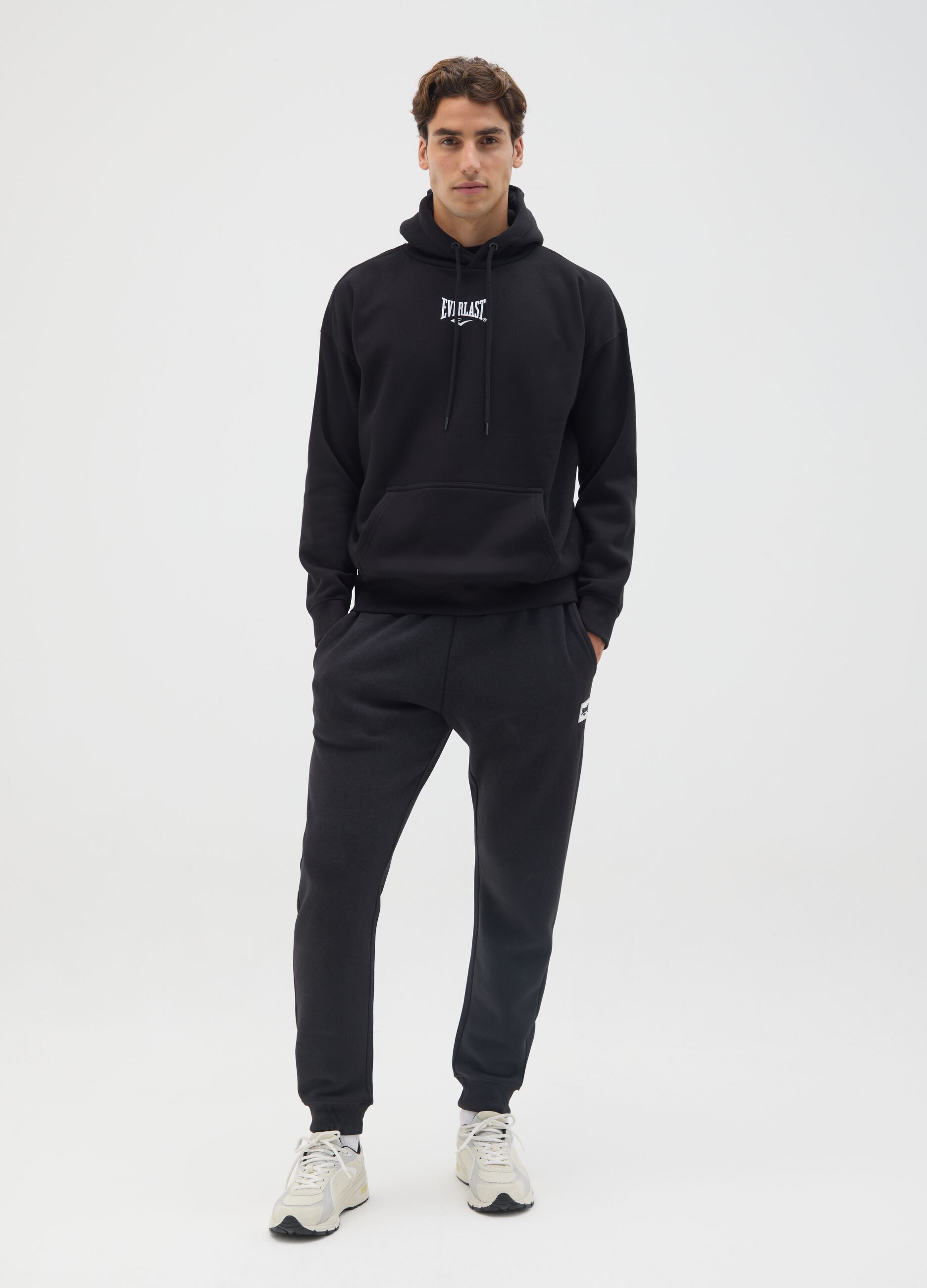 Black Cotton Blend Sweatshirt