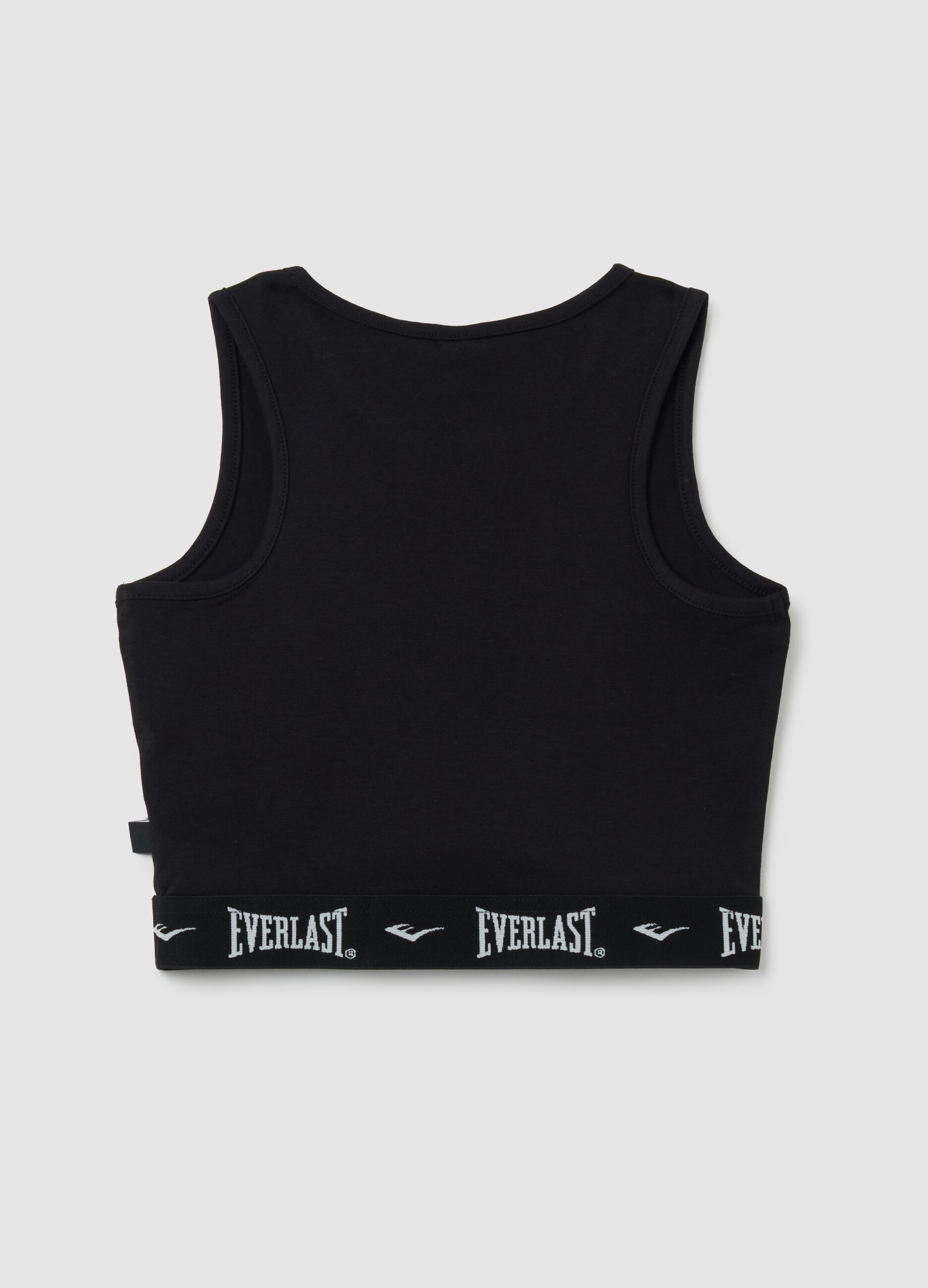 Girls' fitted black cotton top with Everlast logo