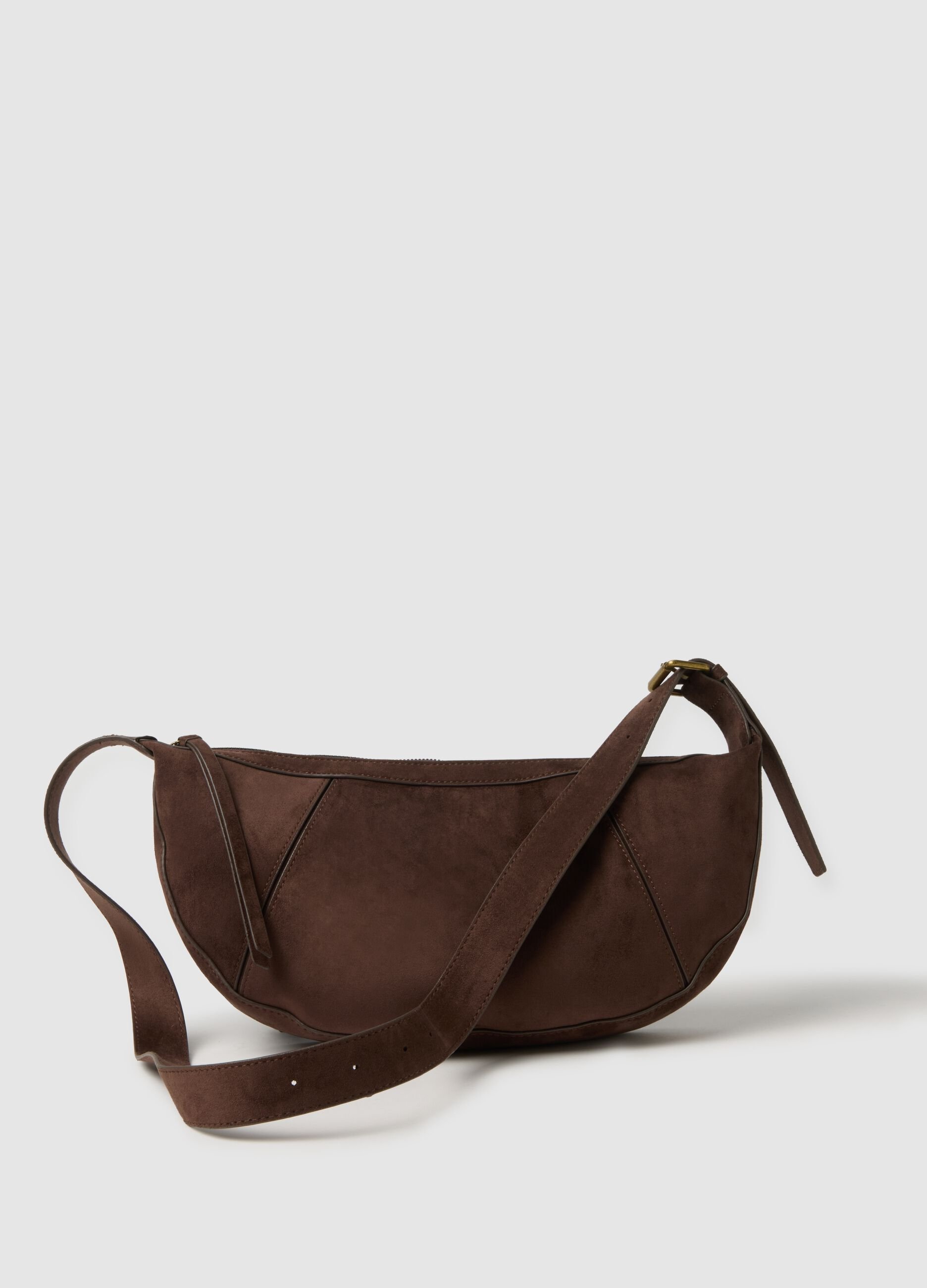 Brown bag with adjustable shoulder strap