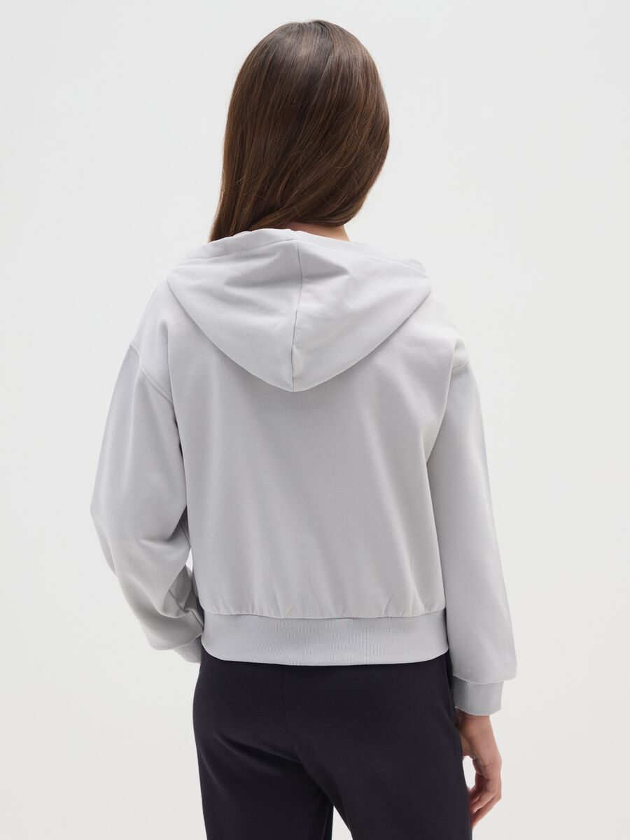 Felpa da ragazza in puro cotone grigia regular fit_1