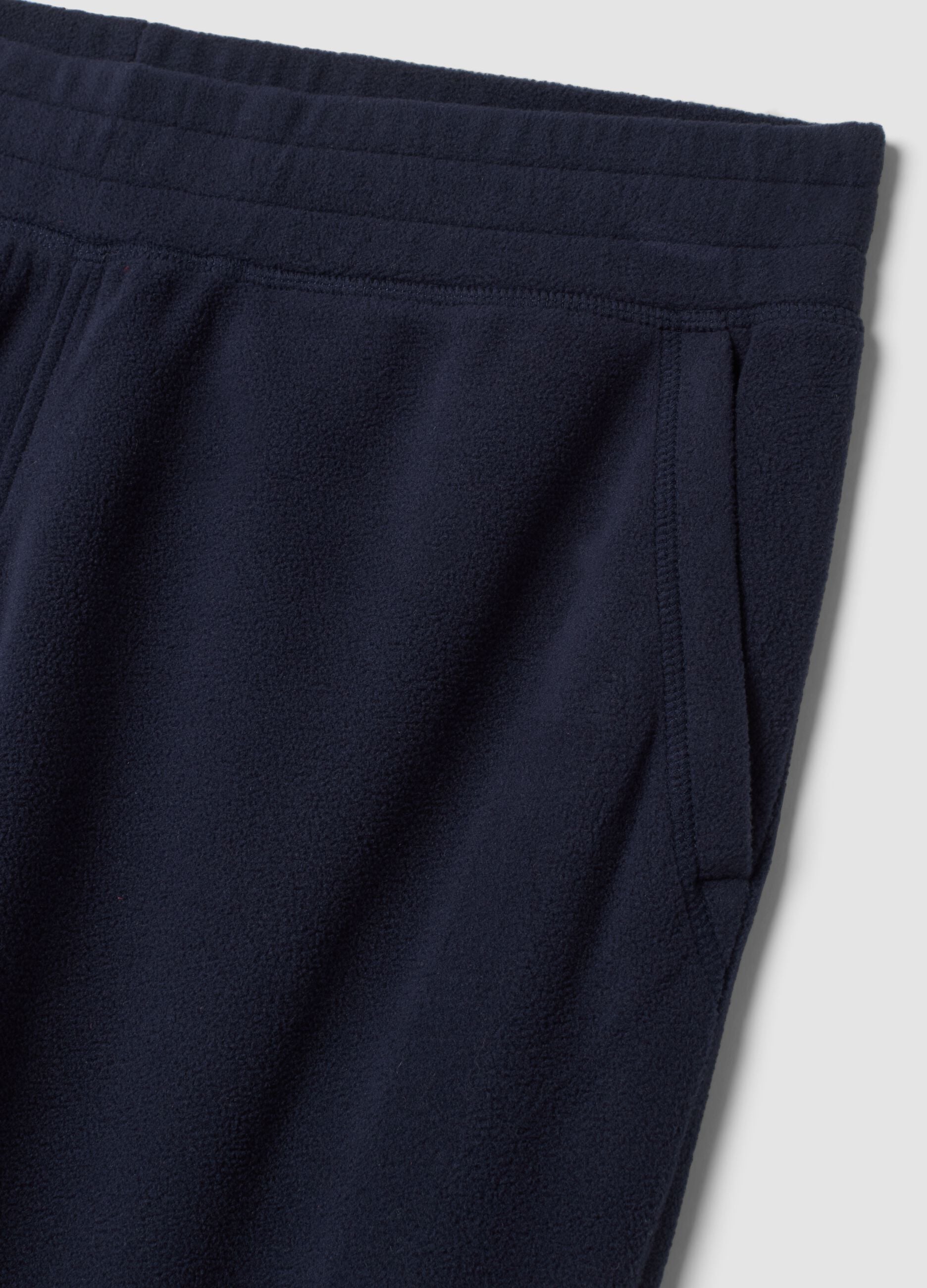 Blue fleece jogger trousers, regular fit