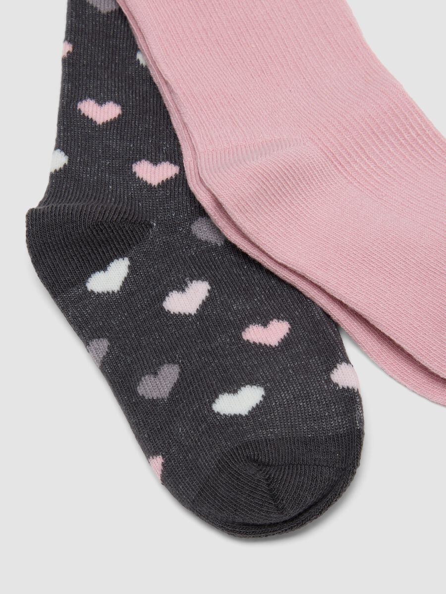 Tripack di calze lunghe rosa in cotone organico elasticizzato_1