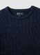 Blue Knitted Sweater with Round Neck_5