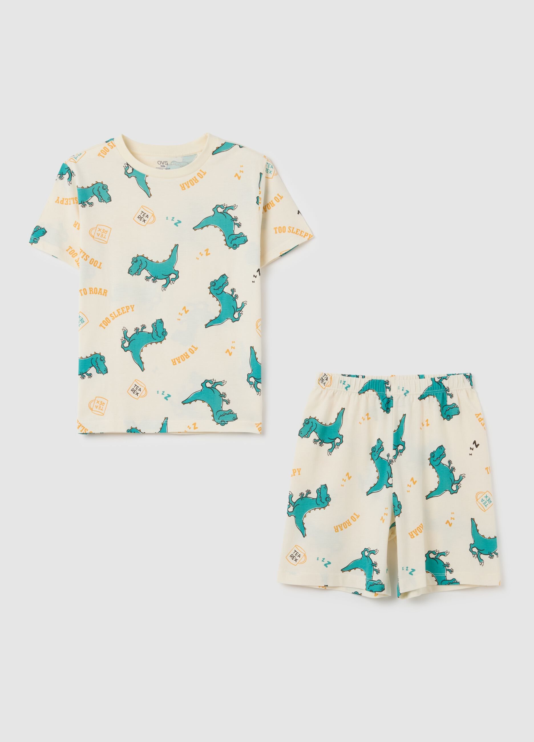 Pigiama da bambino in puro cotone multicolor regular fit