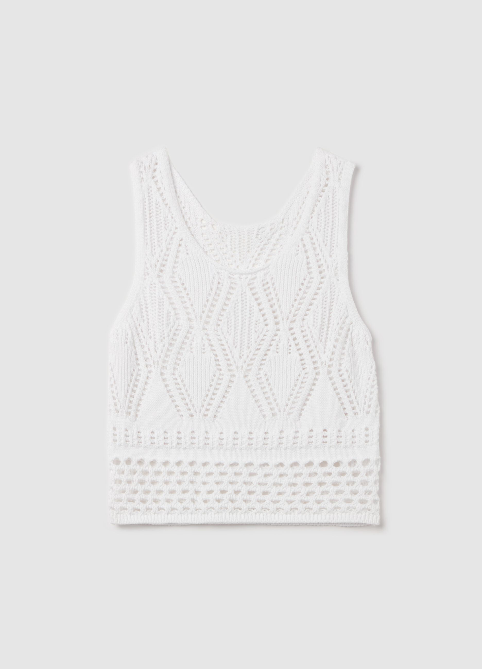White crochet tank top