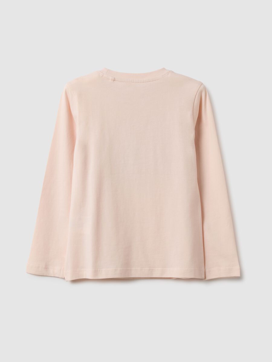 Girl's regular fit pink pure cotton t-shirt_1