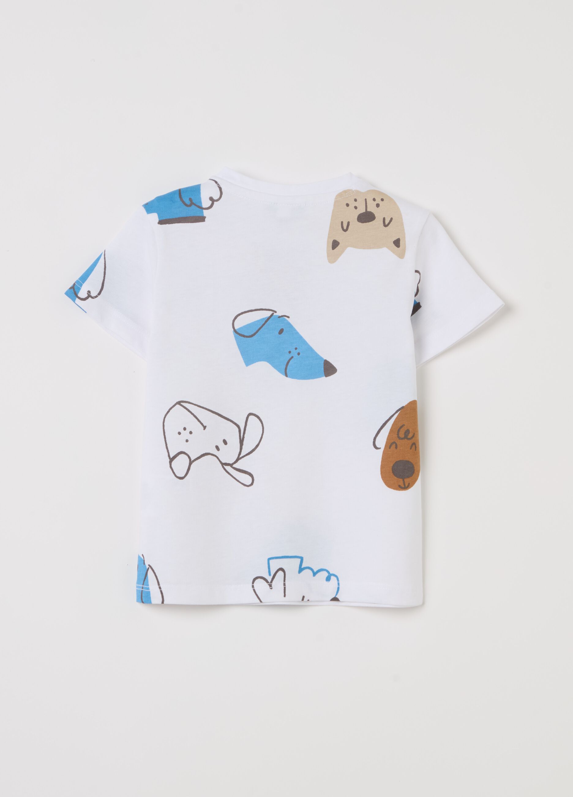 Cotton T-shirt with puppy print